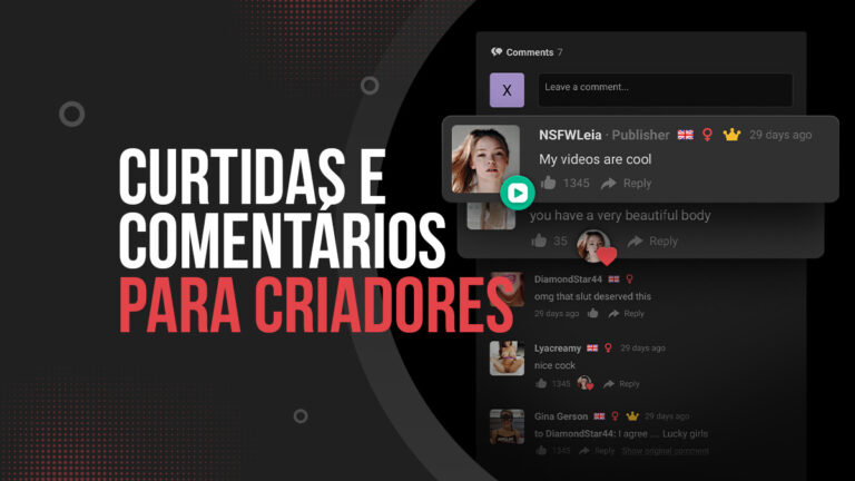 Curtidas e comentários para criadores